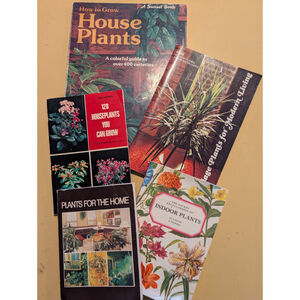 Vintage 1970's Lot of 5 House Plant Houseplants Gardening Books Retro Color